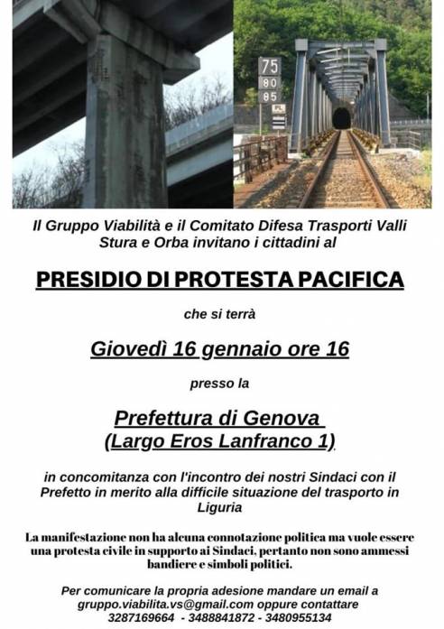 Presidio di protesta per la viabilità in Valle Stura